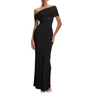 Women's Elegant Off Shoulder Maxi Dress Sleeveless Bodycon Evening Wear